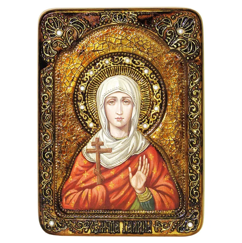 Икона живописная Святая мученица Галина Коринфская на кипарисе