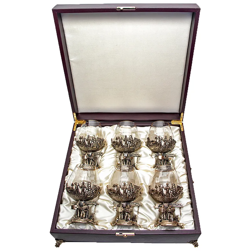 Набор из 6-ти бокалов для бренди "Строители"