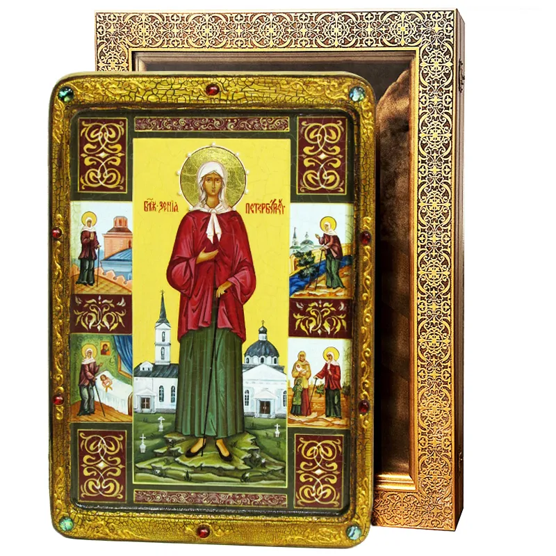 Живописная икона "Святая Блаженная Ксения Петербургская"