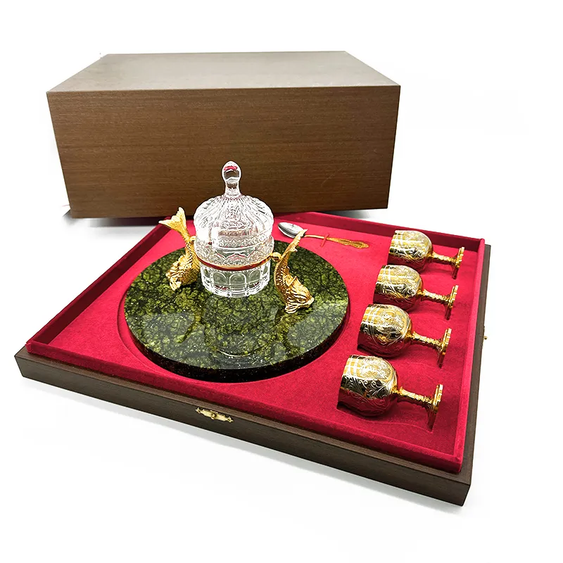 Икорница на камне с рюмками "Эстет" Златоуст