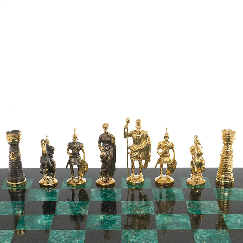 Шахматы подарочные из змеевика "Римляне" 