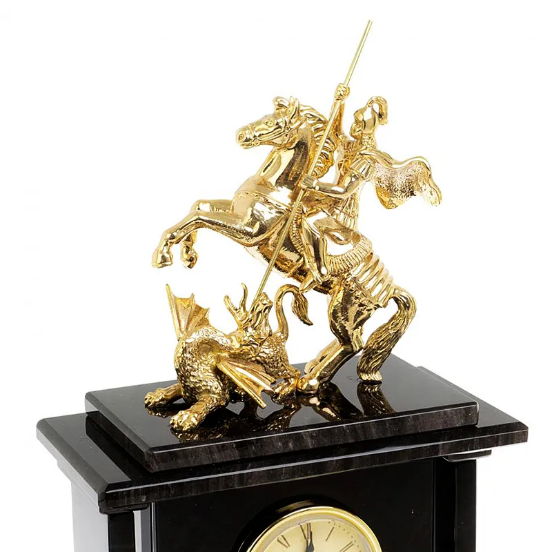 Настольные часы из обсидиана "Георгий Победоносец" 