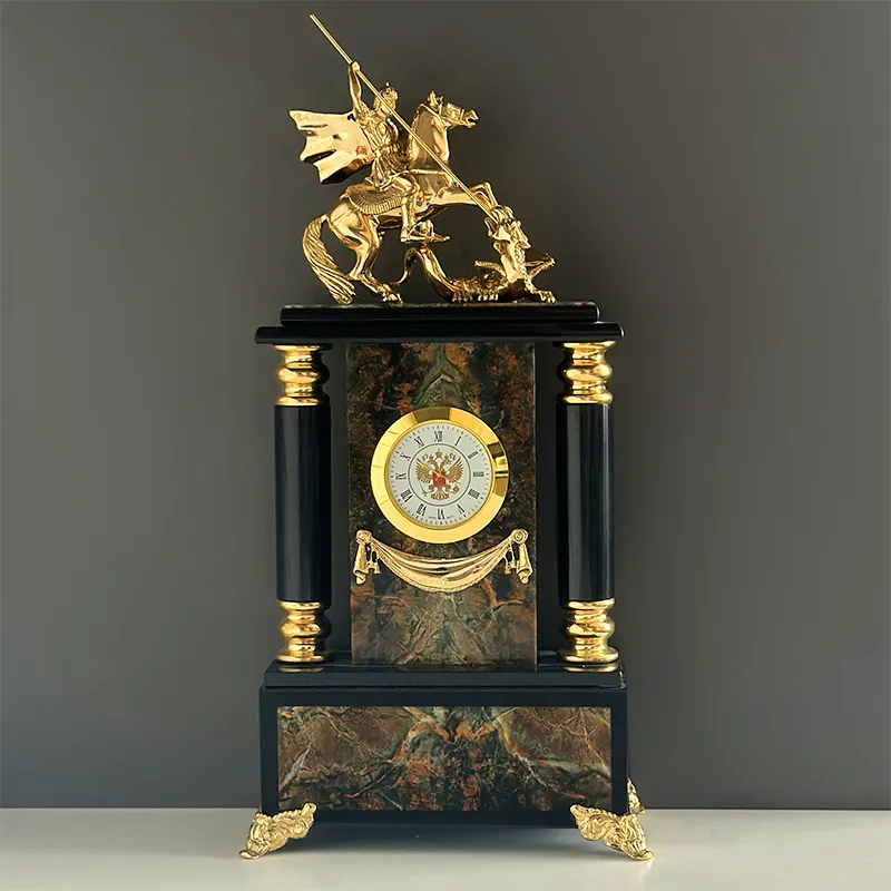 Каминные часы из бронзы "Георгий Победоносец"