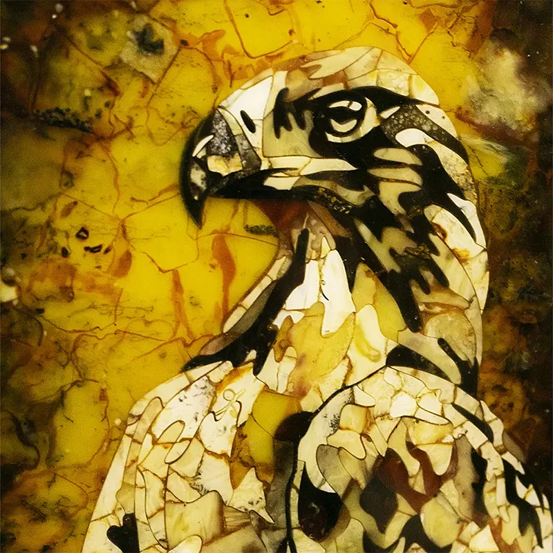 Панно из янтаря «Горный орел»