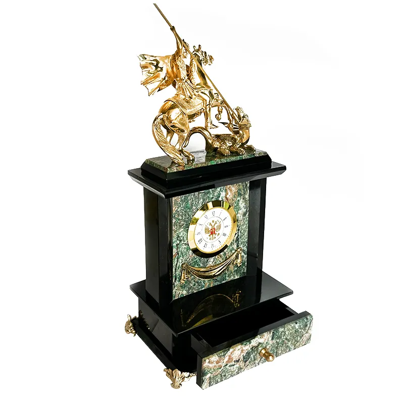 Настольные часы из березита "Георгий Победоносец" 