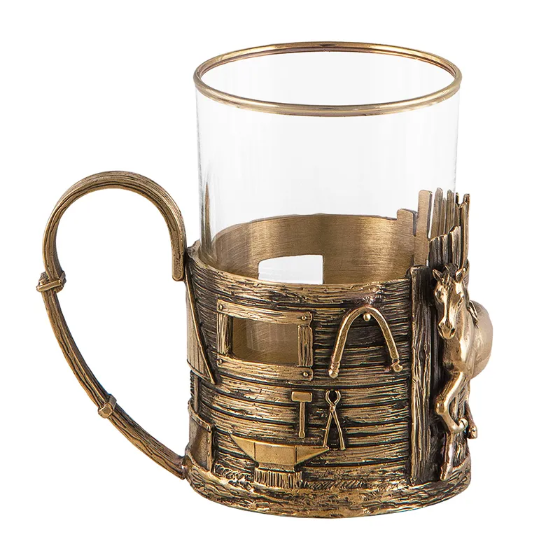 Подстаканник с ложкой "Лошадь"