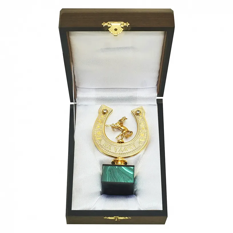 Подкова на камне "На удачу" малахит