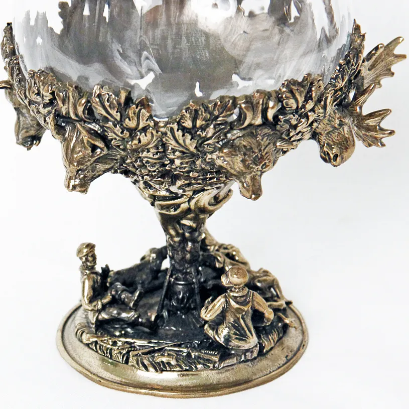 Набор из 6-ти бокалов для коньяка на подставке "Охота" 