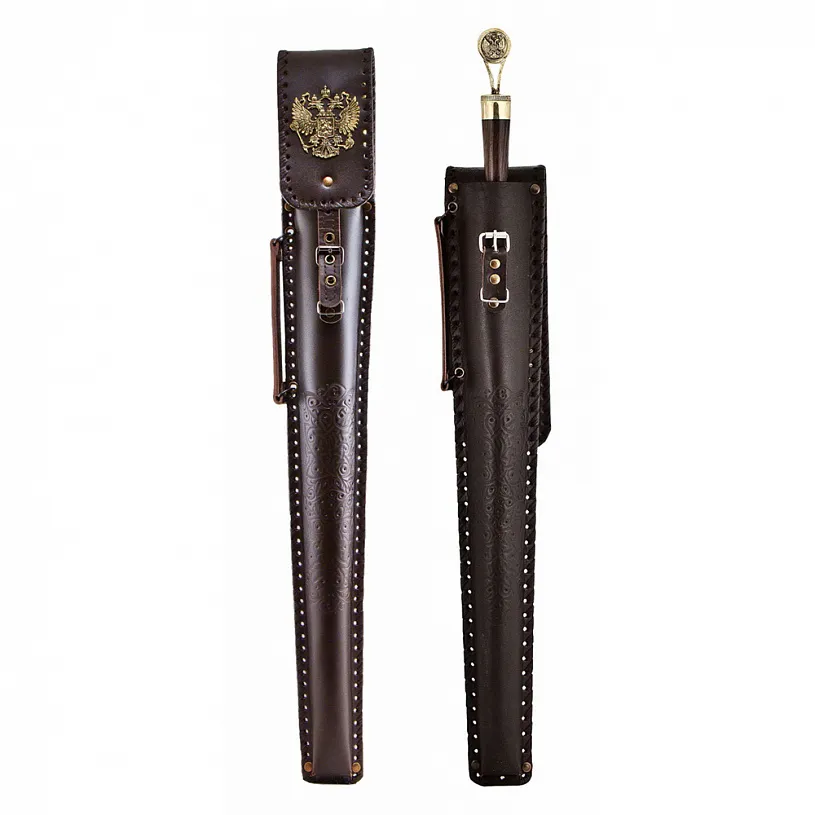 Шампур в колчане из натуральной кожи "Герб РФ"
