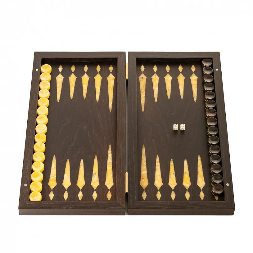 Нарды из янтаря и мореного дуба "Кельтский узор"