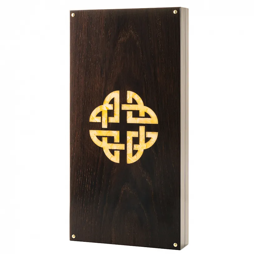 Нарды из янтаря и мореного дуба "Кельтский узор"