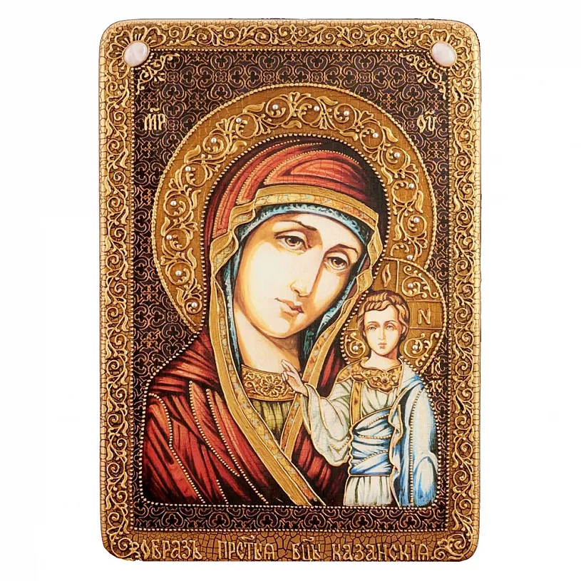 Икона на дубе "Казанская Божия Матерь" 