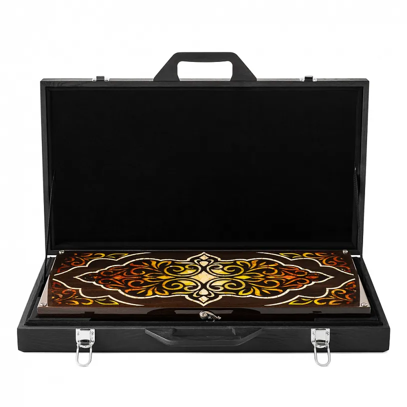 Нарды из мореного дуба и янтаря "Сказки Востока"