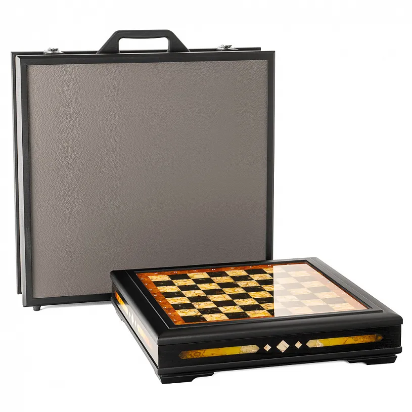 Шахматный ларец из янтаря и ясеня "Аристократ"