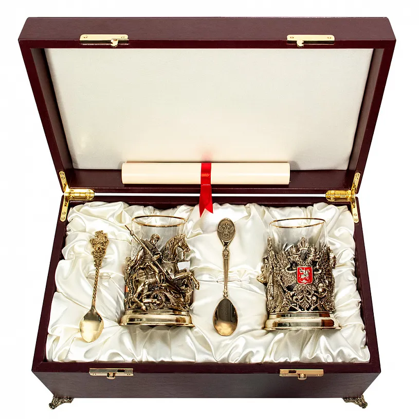 Набор для чая из двух подстаканников "Великая Россия"