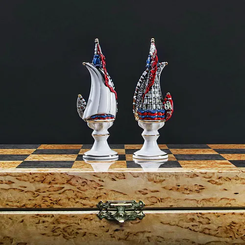 Коллекционные шахматы из фарфора "Битва при Лепанто"