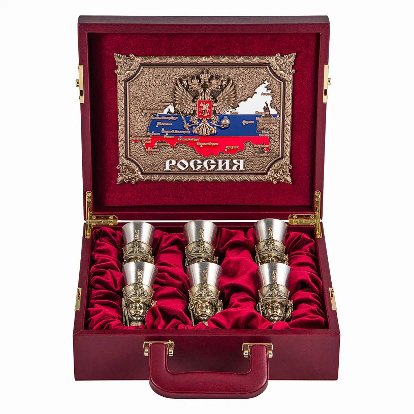 Набор подарочный из 6-ти чарок "Гусарский"