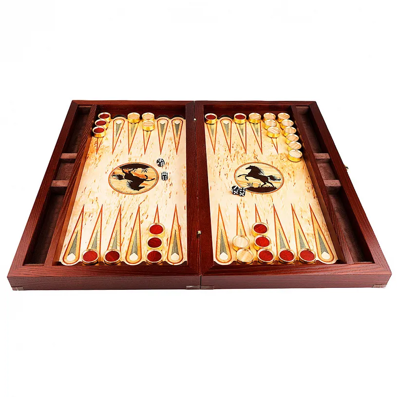 Нарды из  карельской березы "Рысак"