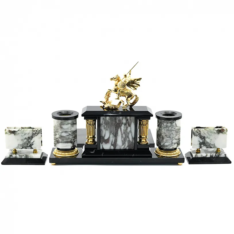 Письменный набор из мрамора "Георгий победоносец" 