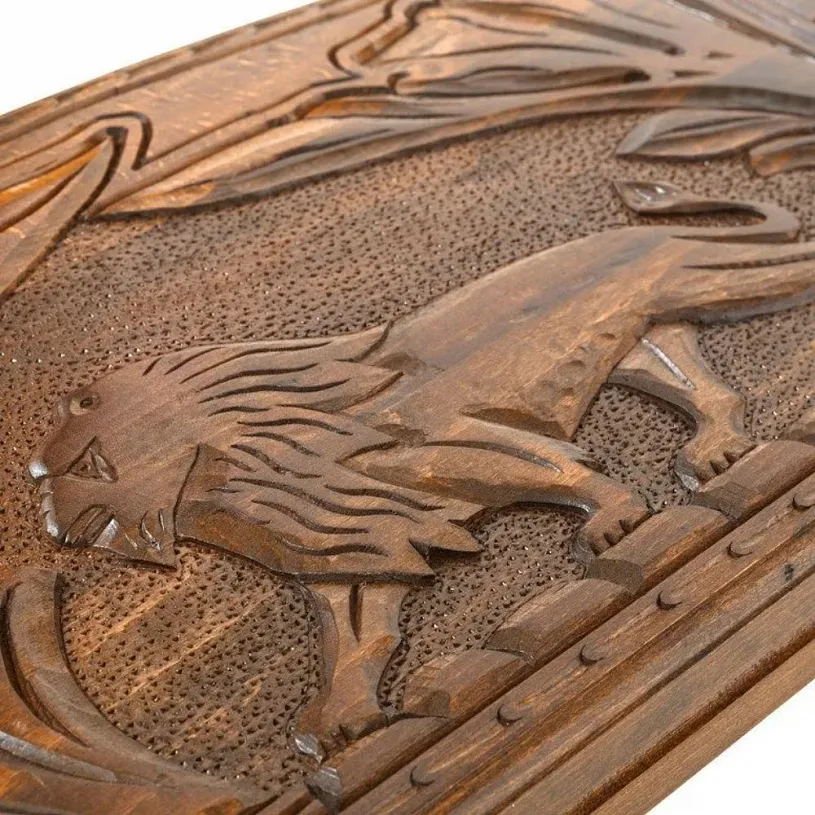 Нарды-шашки резные "Лев"