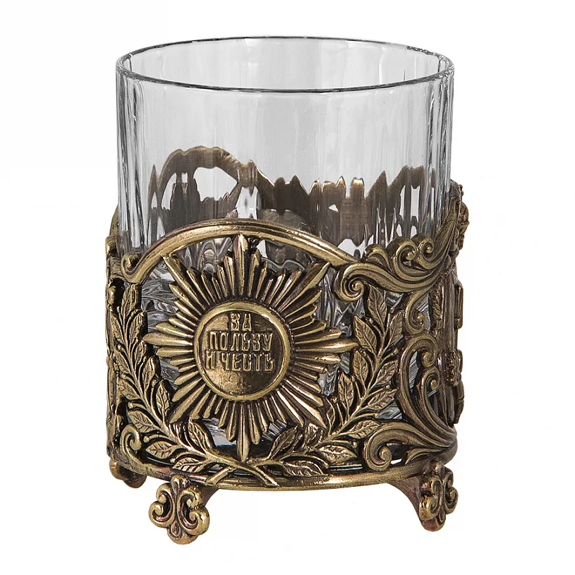 Бокал для виски "Юбилей, 60 лет" с камнями в деревянном футляре