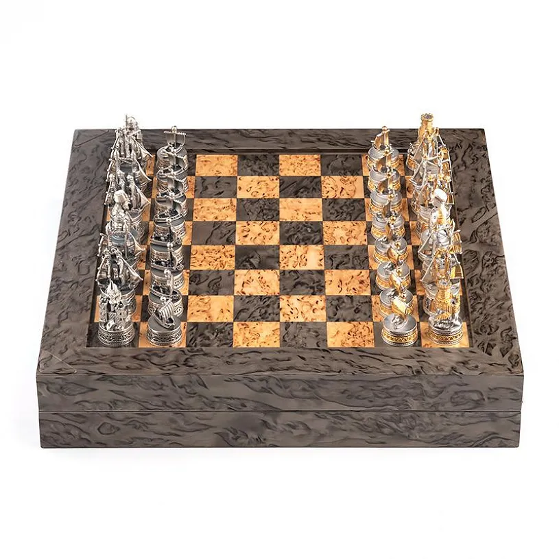 Дорожные шахматы из серебра «Синопское сражение»