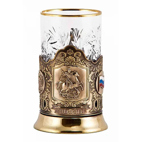 Набор для чая из двух подстаканников "Россия, Георгий Победоносец"