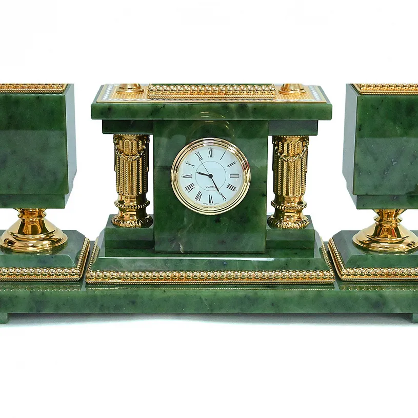 Настольный письменный набор из нефрита "Двуглавый орел" Златоуст