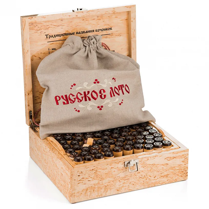 Русское лото из карельской березы с серебром «Корабль Петра»