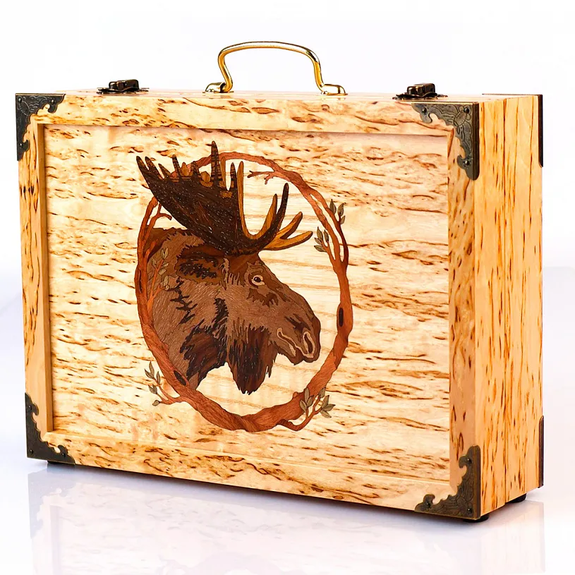 Набор для чистки оружия из карельской березы "Лось"