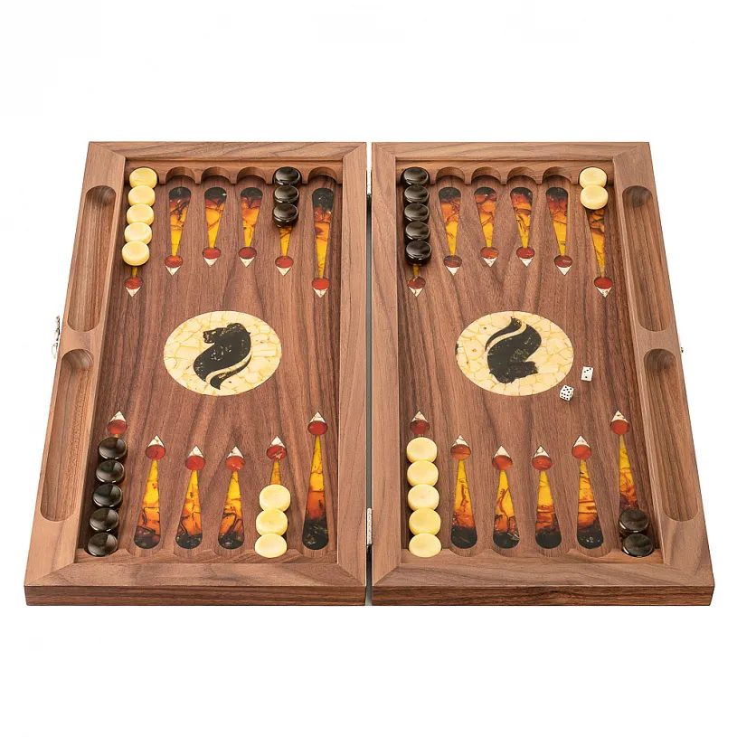 Нарды из янтаря "Царь зверей"