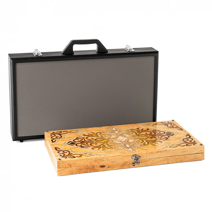 Нарды из карельской березы и янтаря "Сказки Востока"