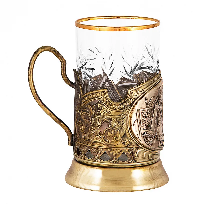 Подстаканник с ложкой "Лучший учитель" мужчина