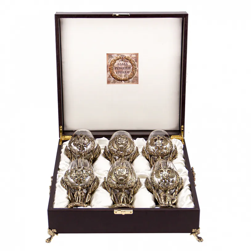 Набор из  6-ти бокалов для коньяка "Русские войны" 