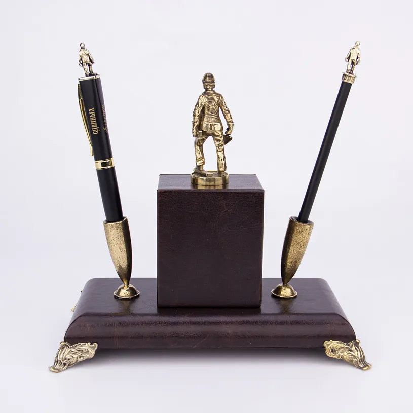 Письменный набор с часами "Строитель" 