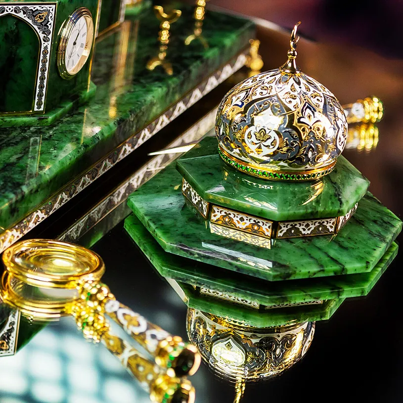 Настольный набор "Восточный" из нефрита