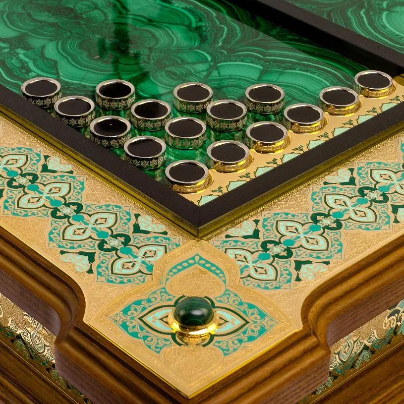 Эксклюзивные нарды из малахита "Шейх"