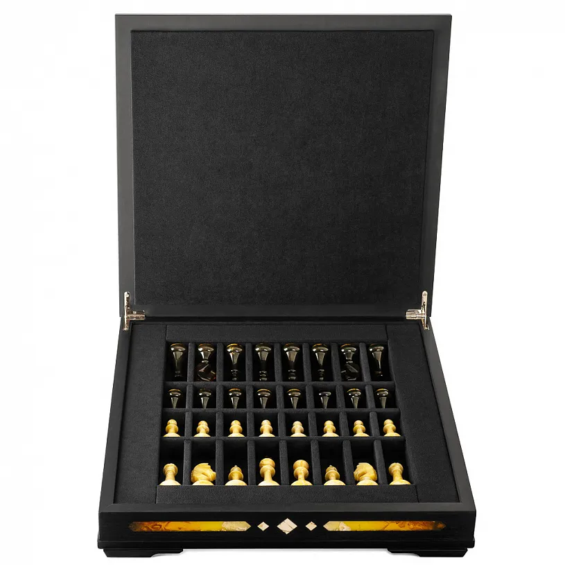 Шахматный ларец из янтаря и ясеня "Аристократ"