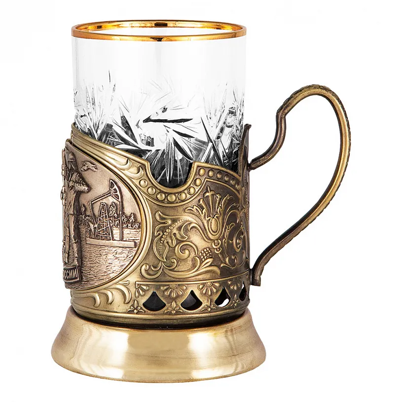 Подстаканник с ложкой "Нефть"