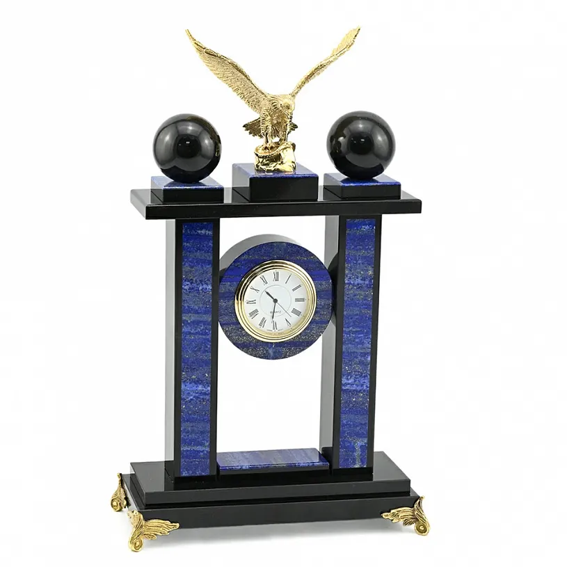 Часы интерьерные из лазурита "Орел" 