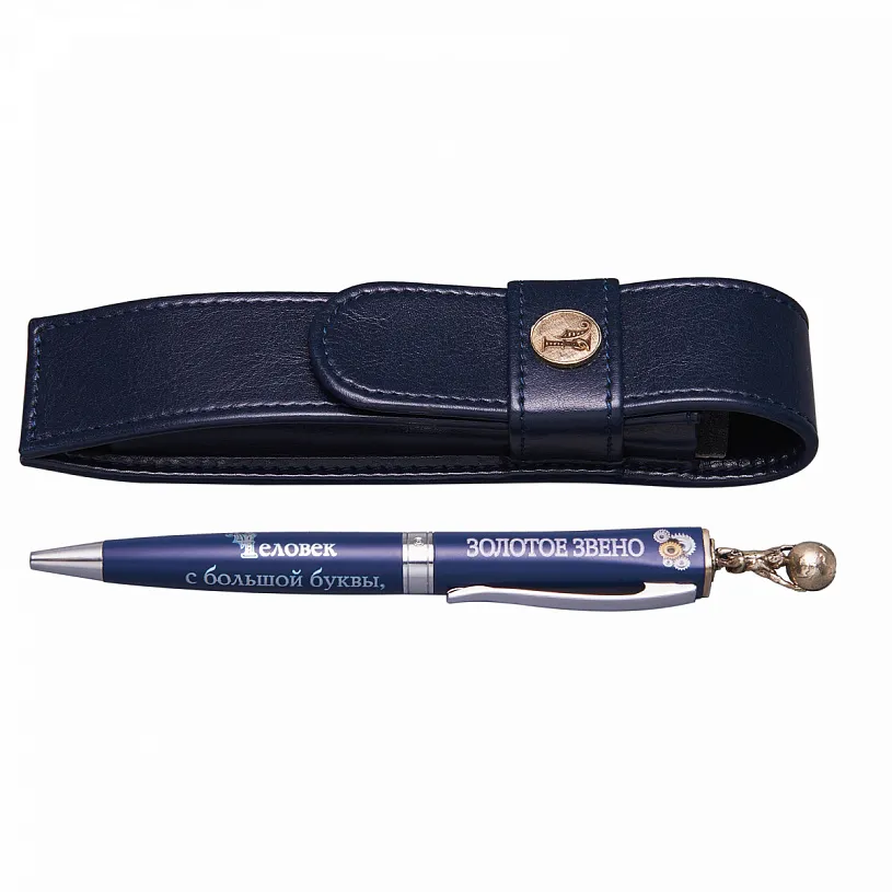 Блокнот с ручкой в футляре "Атлант"