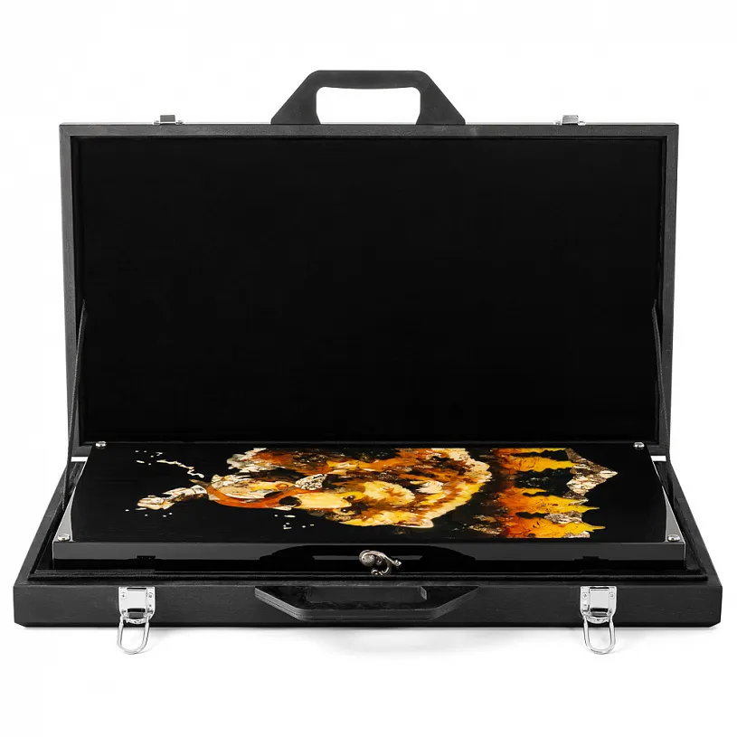 Нарды из янтаря "Медведь на охоте"