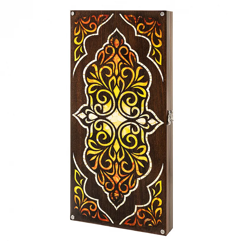 Нарды из мореного дуба и янтаря "Сказки Востока"