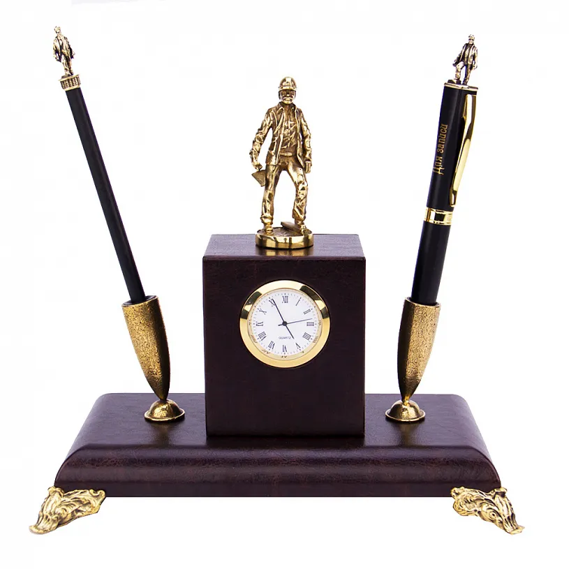 Письменный набор с часами "Строитель" 