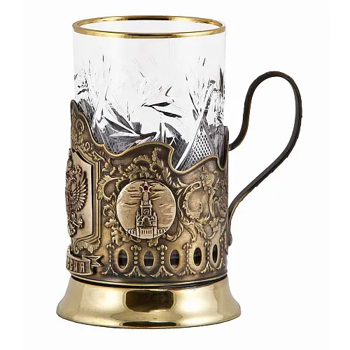 Набор для чая из двух подстаканников "Россия, Георгий Победоносец"