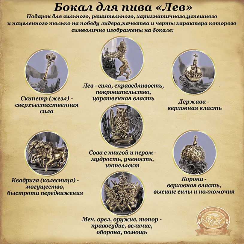 Бокал для пива "Лев"