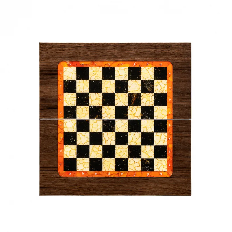 Шахматы из янтаря и мореного дуба "Мини"