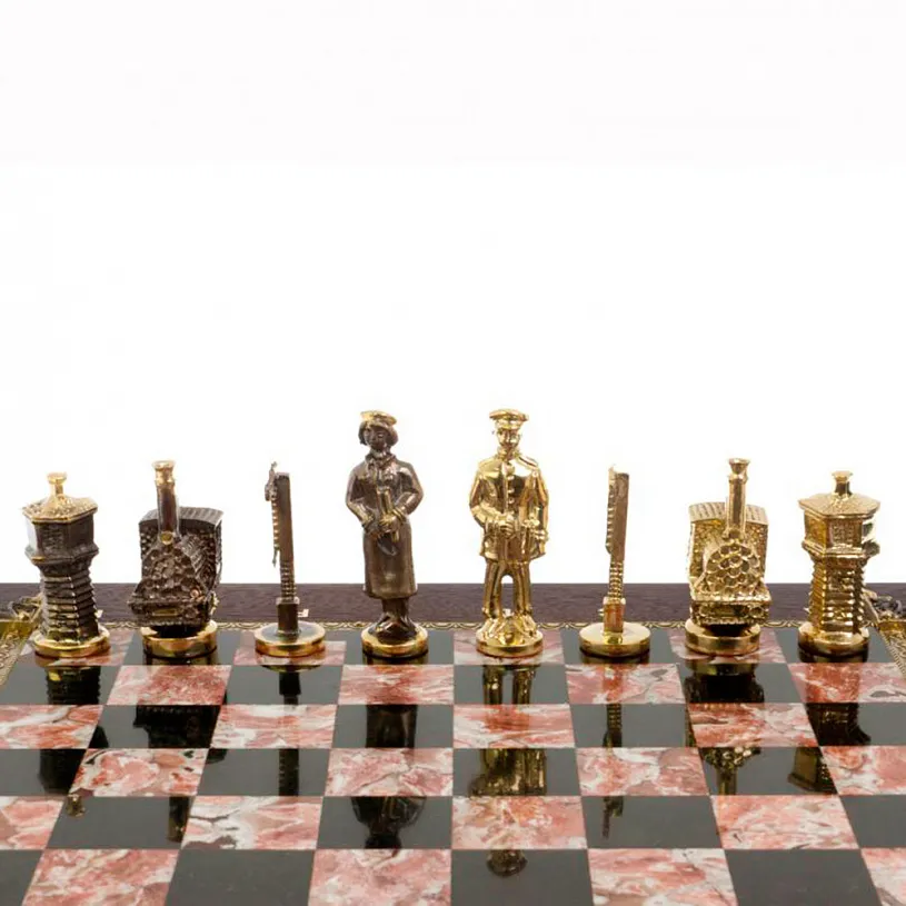 Шахматы подарочные в ларце "Железнодорожники"