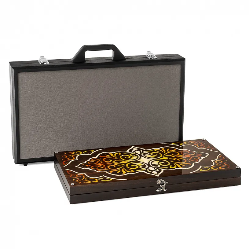 Нарды из мореного дуба и янтаря "Сказки Востока"