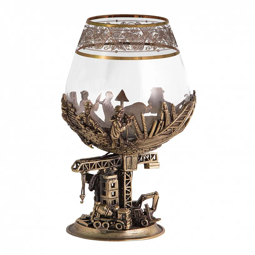 Набор бокалов для бренди на подставке "Строители"